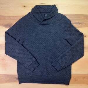 J.Crew Quilted Shawl Collar Blue Nebula Men's Pullover Sweater Size XL BU376